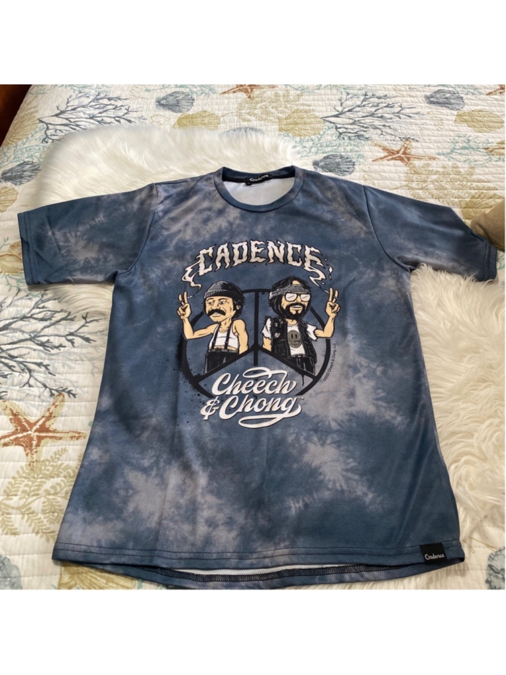 Men's Cadence Cheech & Chong Blue Tie-Dye Short Sleeve Tee S